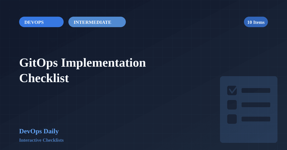 GitOps Implementation Checklist