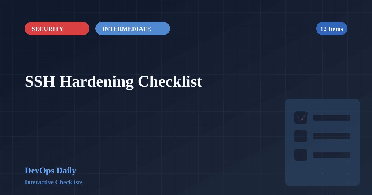SSH Hardening Checklist