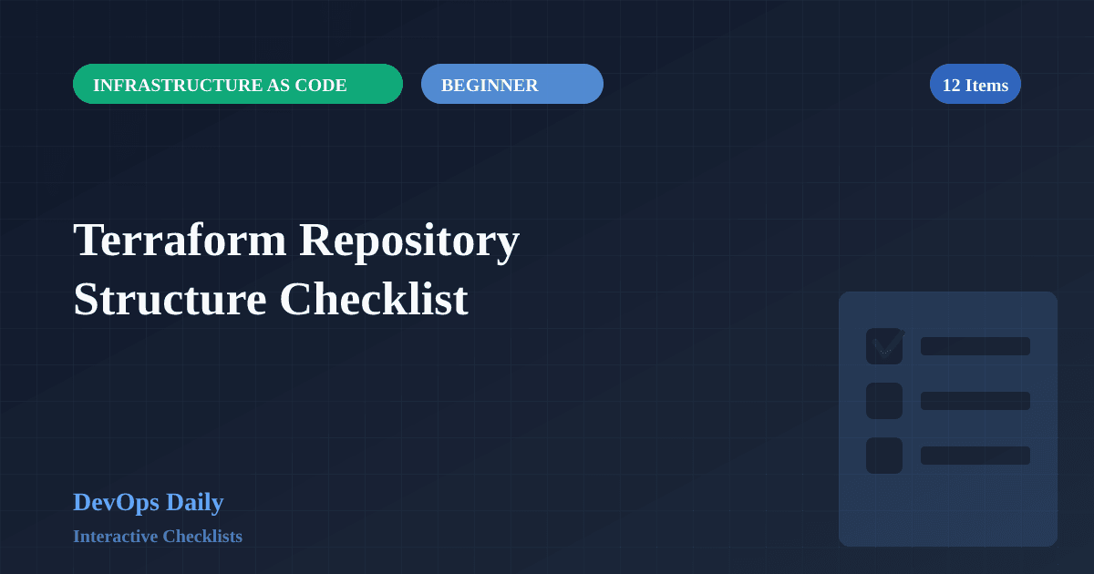 Terraform Repository Structure Checklist