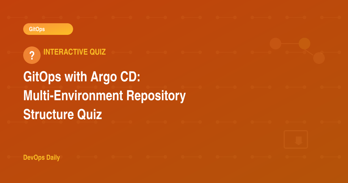 GitOps with Argo CD: Multi-Environment Repository Structure Quiz