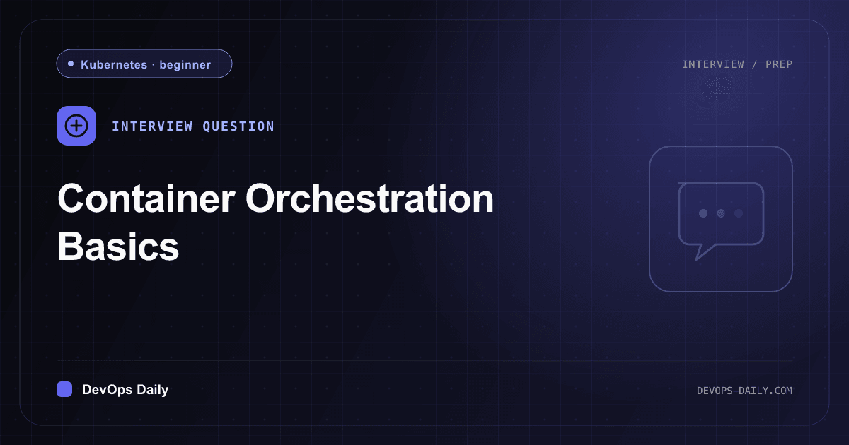Question Container Container Orchestration Basics - Interview Question
