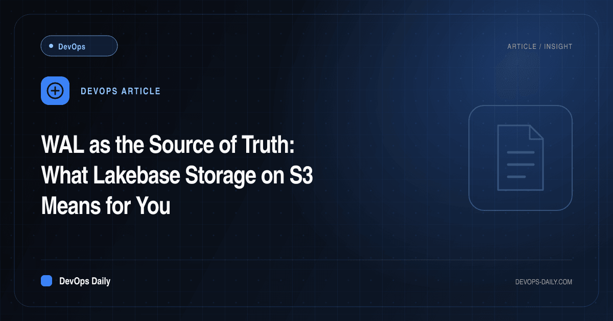 WAL as the Source of Truth: What Lakebase Storage on S3 Means for You